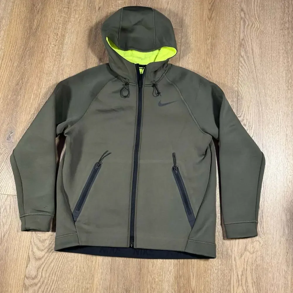 Nike Therma-FIT Sphere Max Olive Green Full Zip Hoodie Men’s Large - Picture 2 of 10